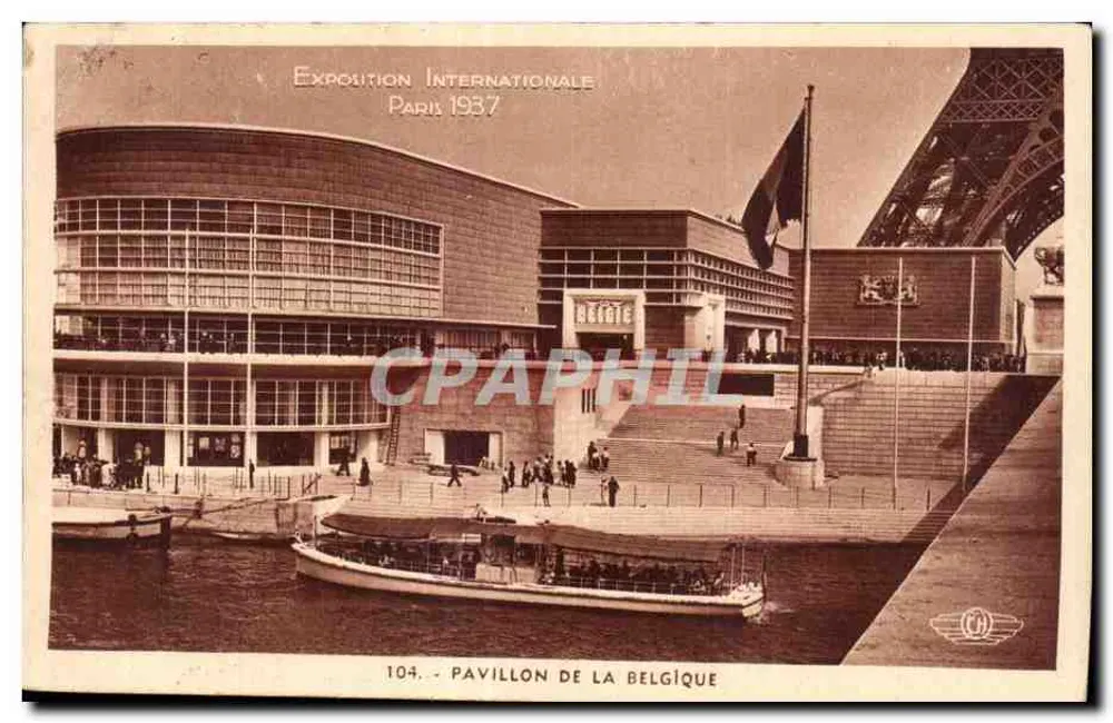 Pavillon der Belgien — Internationale Ausstellung Paris 1937 — n° 104 - Vorderseite