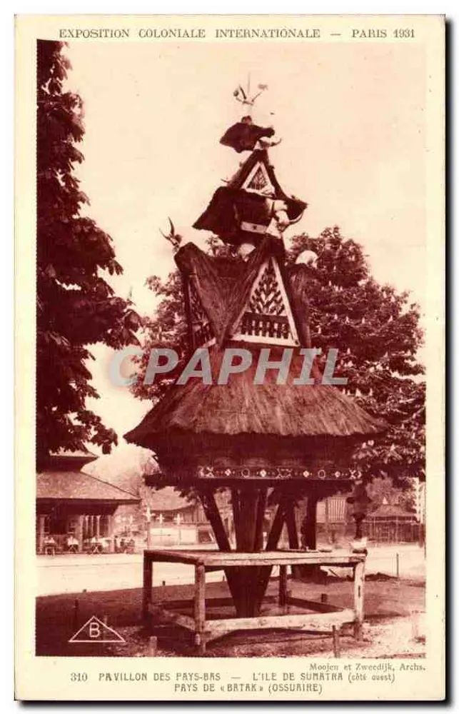 Pavillon der Niederlande — Die Insel Sumatra (Westseite) — Internationale Kolonialausstellung Paris 1931 - Vorderseite