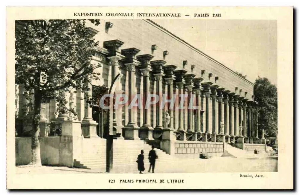 Hauptpalast Italiens — Internationale Kolonialausstellung — Paris 1931 — Brasini, Arch. - Vorderseite