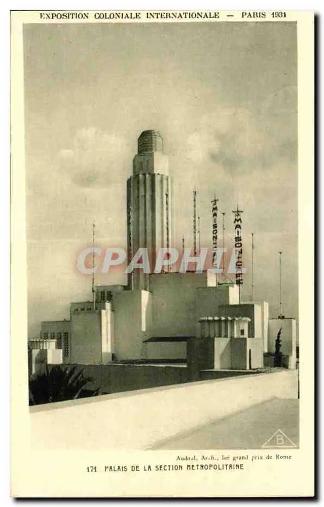 Palast der Metropolitischen Abteilung — Internationale Kolonialausstellung — Paris 1931 - Vorderseite