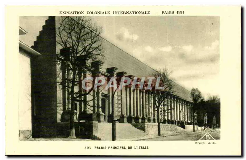 Hauptpalast Italiens — Internationale Kolonialausstellung — Paris 1931 — Brasini, Arch. - Vorderseite