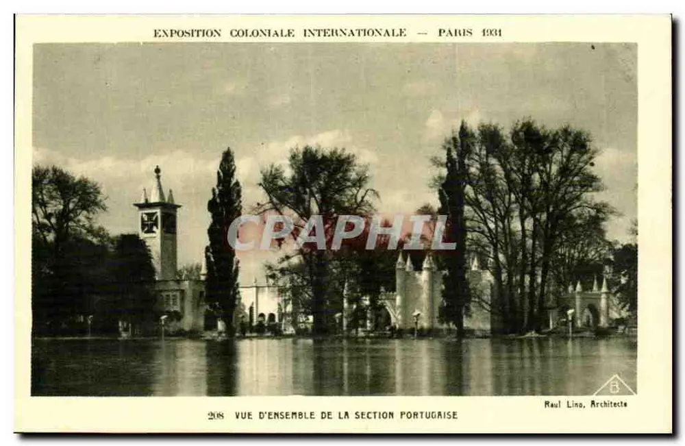 Internationale Kolonialausstellung — Paris 1934 — Übersicht der portugiesischen Abteilung — Raul Lino, Architekt - Vorderseite