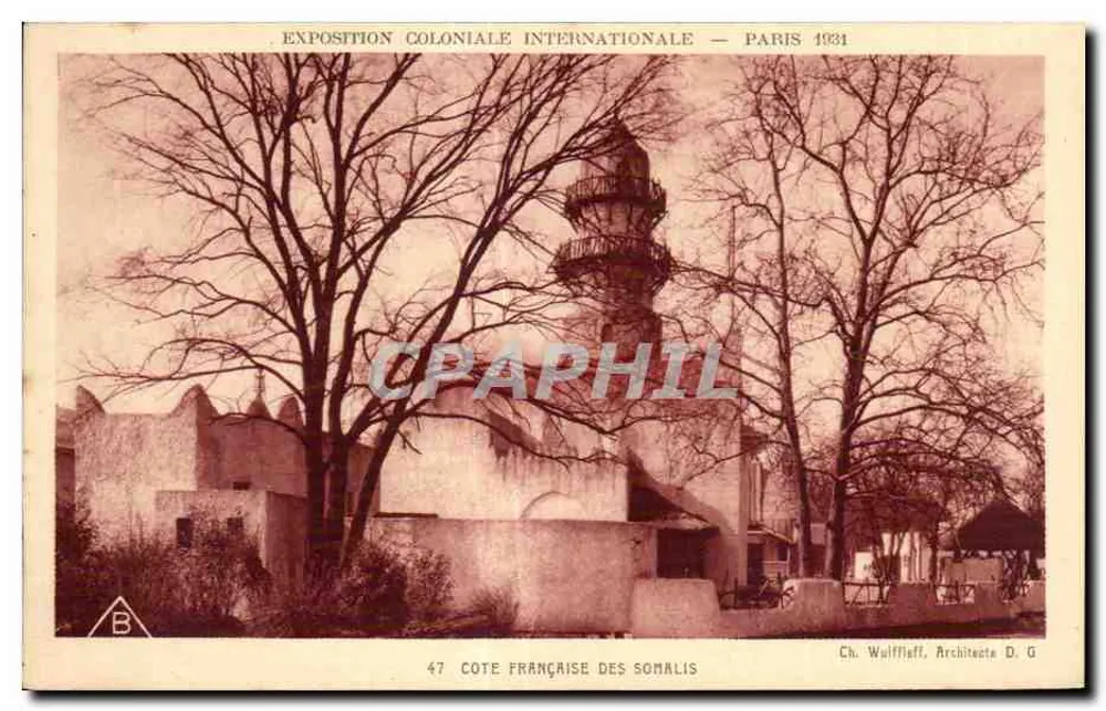 Französische Küste der Somalis — Internationale Kolonialausstellung — Paris 1931 — Ch. Wulfflaff, Architekt D. G. - Vorderseite
