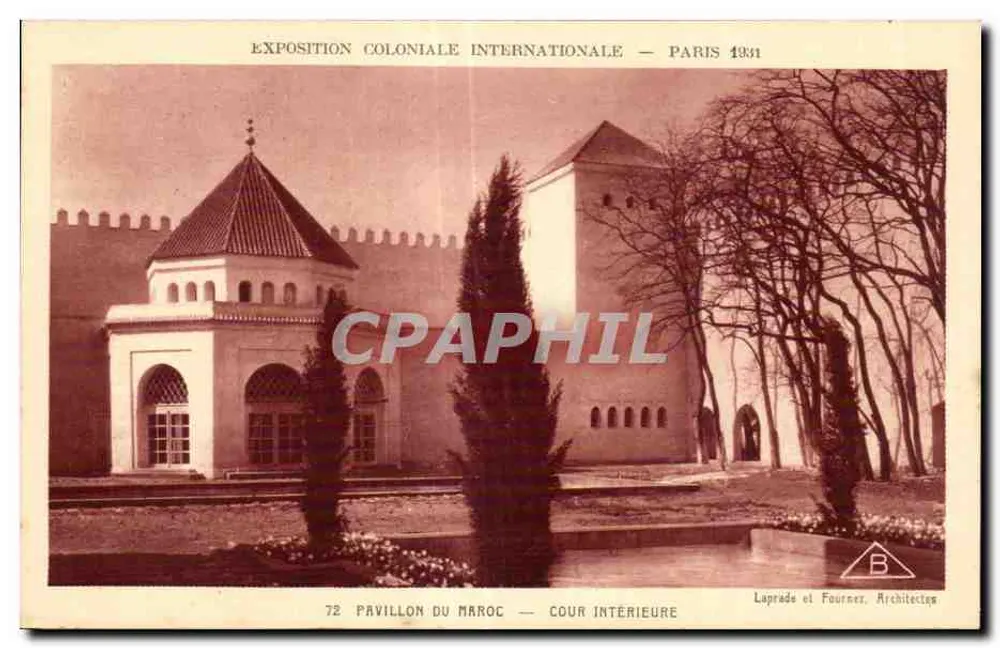 Pavillon Marokko — Innenhof — Internationale Kolonialausstellung — Paris 1931 — Laprade et Fournes, Architekten - Vorderseite