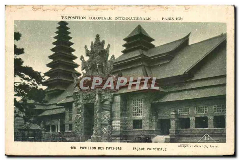 Pavillon der Niederlande — Hauptfassade — Internationale Kolonialausstellung — Paris 1931 - Vorderseite