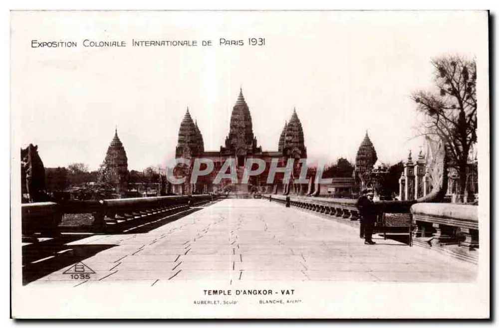 Tempel von Angkor-Vat — Internationale Kolonialausstellung Paris 1931 — Auberlet, Bildhauer - Vorderseite