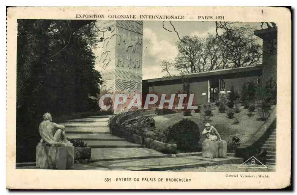 Eingang zum Palast von Madagaskar — Internationale Kolonialausstellung — Paris 1931 — Gabriel Veissière, Archi. - Vorderseite