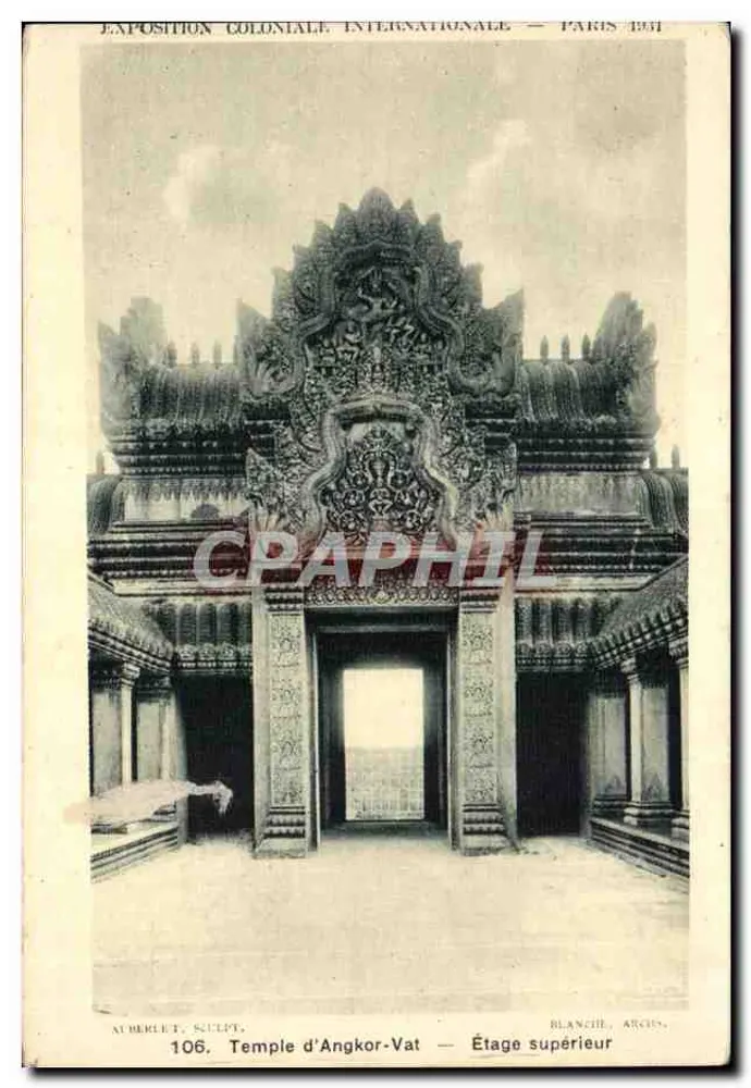 Tempel von Angkor-Vat — Obergeschoss — Internationale Kolonialausstellung — Paris 1931 - Vorderseite