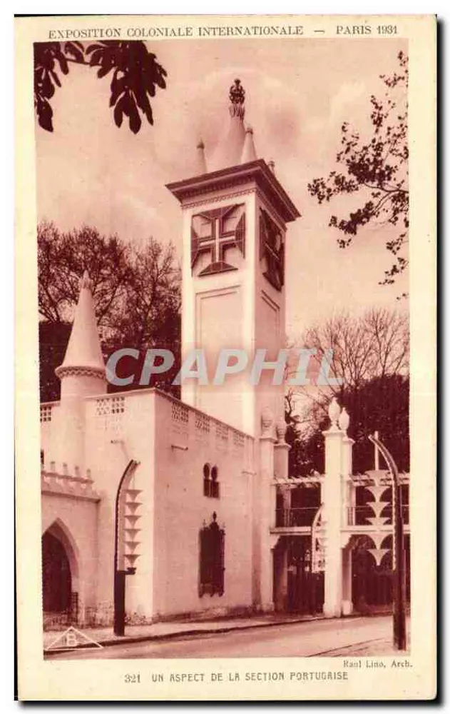 Internationale Kolonialausstellung — Paris 1931 — Ansicht der portugiesischen Abteilung — Raoul Lino, Arch. - Vorderseite