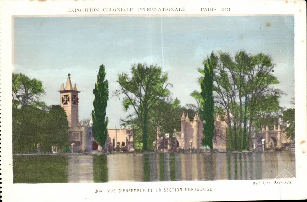 Internationale Kolonialausstellung — Paris 1931 — Überblick über die portugiesische Abteilung — Raul Lino, Architekt - Vorderseite