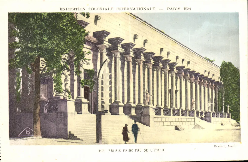 Hauptpalast Italiens — Internationale Kolonialausstellung — Paris 1931 — Brasini, Arch - Vorderseite