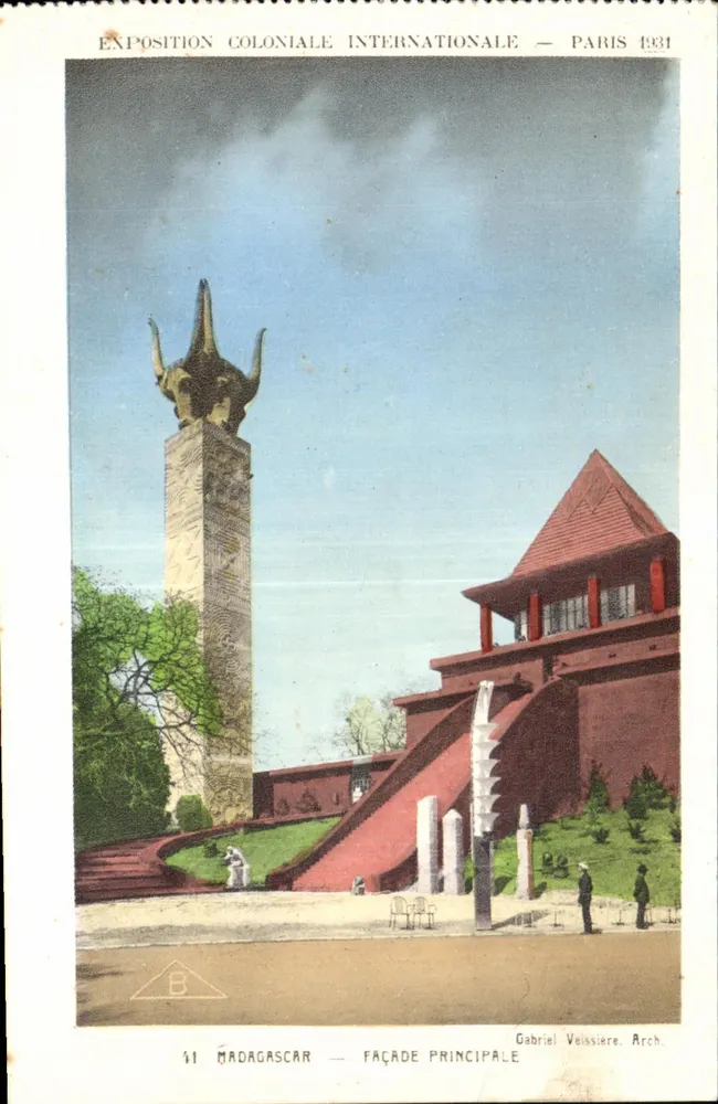 Madagascar — Fachada Principal — Exposición Colonial Internacional — París 1931 - Anverso