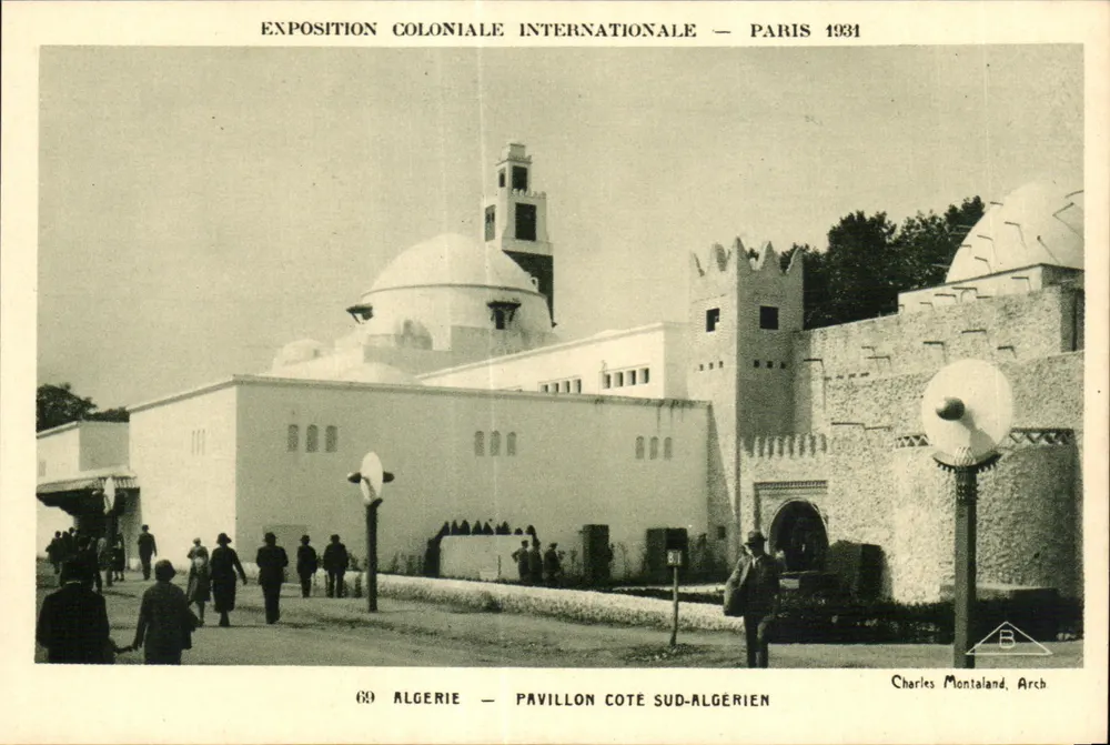 Algerien — Süd-Algerischer Pavillon — Internationale Kolonialausstellung — Paris 1931 — Charles Montaland, Arch - Vorderseite
