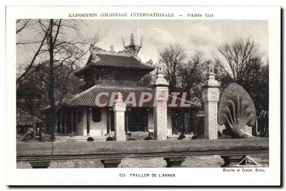 Pavillon von Annam — Internationale Kolonialausstellung — Paris 1931 — Blanche und Craste, Archs. - Vorderseite