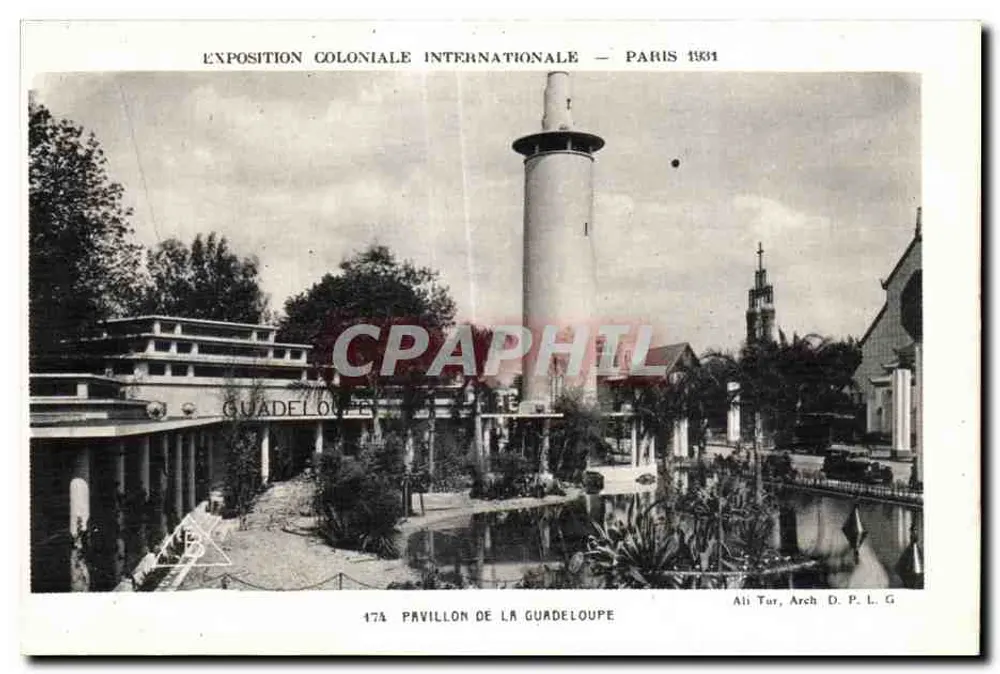 Pavillon der Guadeloupe — Internationale Kolonialausstellung — Paris 1931 — Ali Tur, Arch. D. P. L. G. - Vorderseite