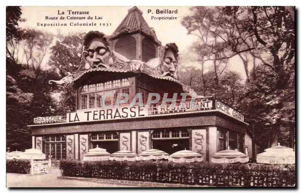 Die Terrasse — Kolonialausstellung 1931 — P. Beillard Eigentümer - Vorderseite