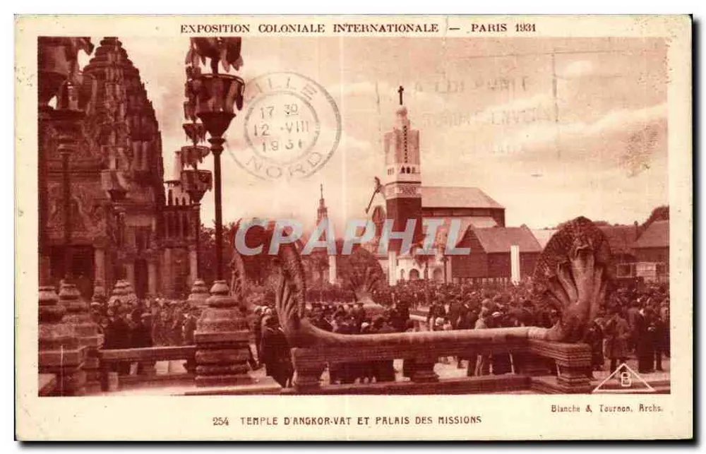 Tempel von Angkor-Vat und Palast der Missionen — Internationale Kolonialausstellung — Paris 1931 — Blanche & Tournon, Archs. - Vorderseite