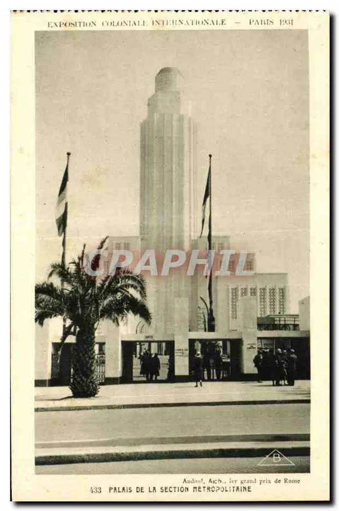 Palast der Metropolitischen Abteilung — Internationale Kolonialausstellung — Paris 1931 - Vorderseite