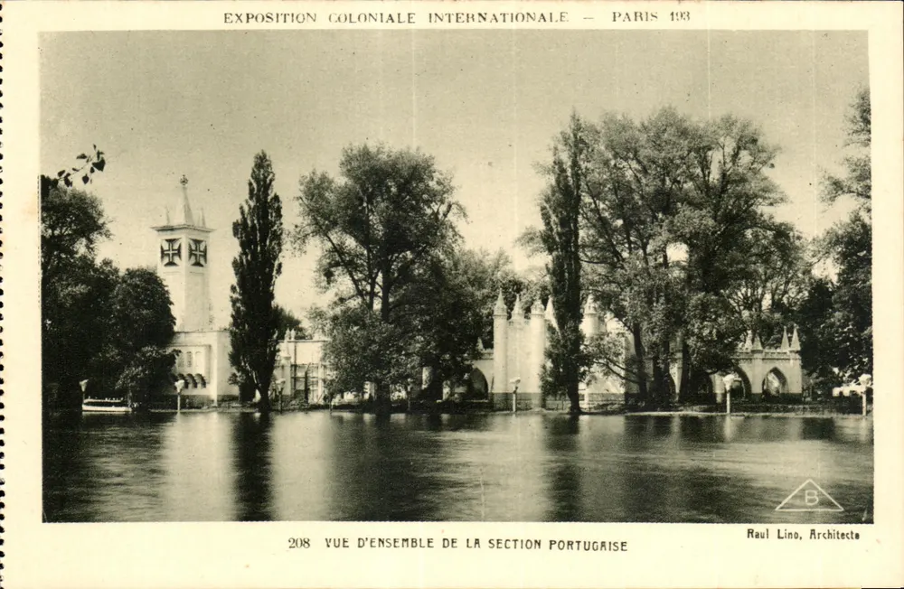 Internationale Kolonialausstellung — Paris 1931 — Überblick über den portugiesischen Bereich — Raul Lino, Architekt - Vorderseite