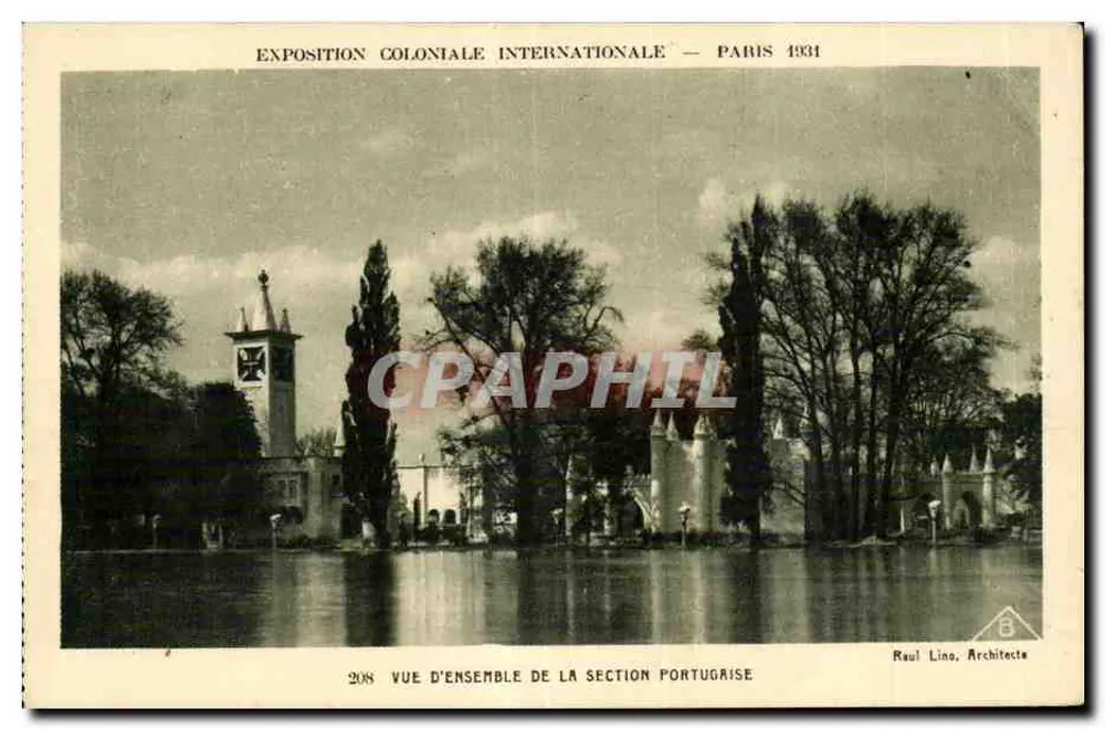 Internationale Kolonialausstellung — Paris 1931 — Überblick über den portugiesischen Bereich — Raoul Lino, Architekt - Vorderseite