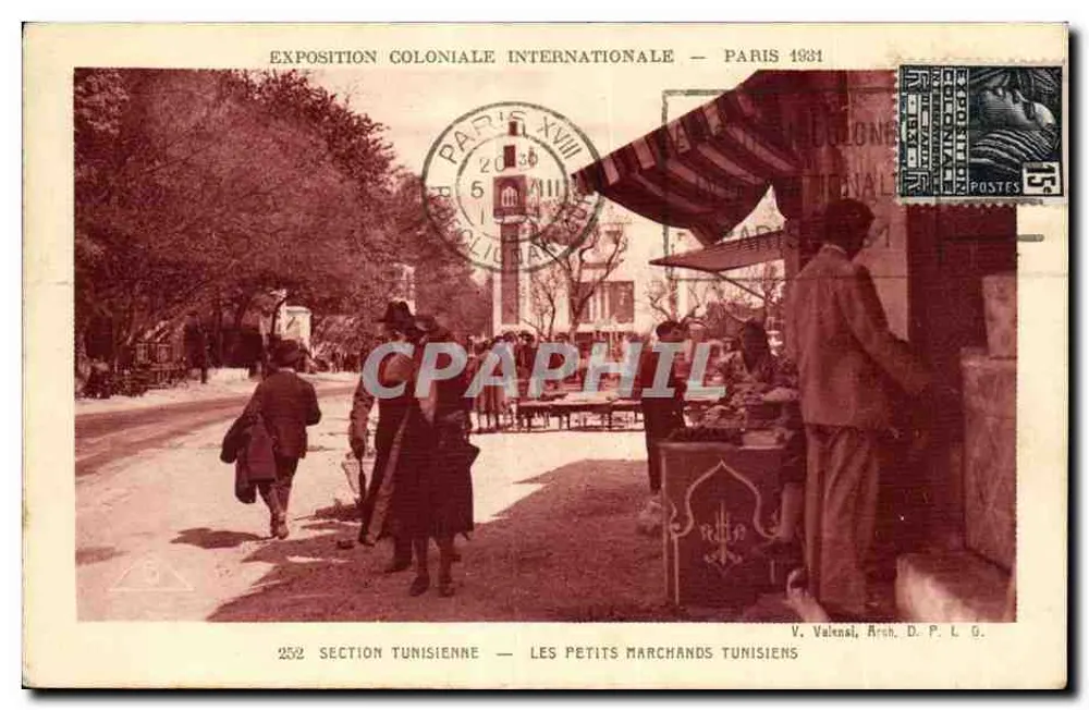 Tunesische Abteilung — Die Kleinen tunesischen Händler — Internationale Kolonialausstellung — Paris 1931 - Vorderseite
