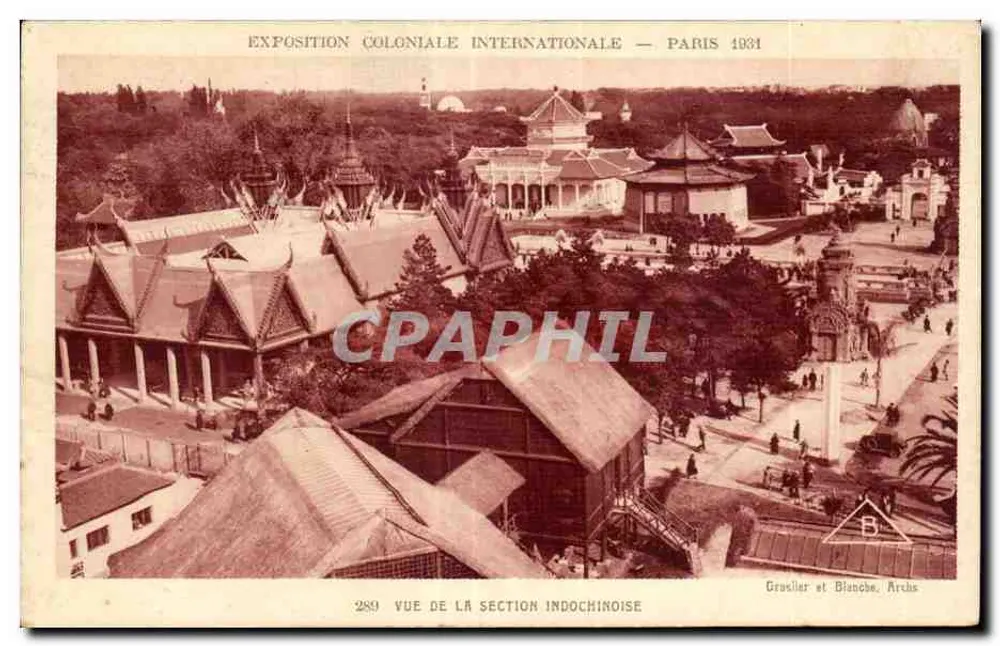 Internationale Kolonialausstellung — Paris 1931 — Ansicht der Indochina-Abteilung - Vorderseite