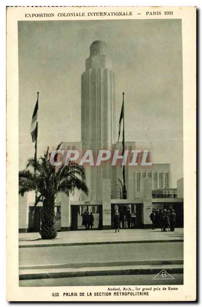 Palast der Metropolitan-Abteilung — Internationale Kolonialausstellung — Paris 1931 - Vorderseite