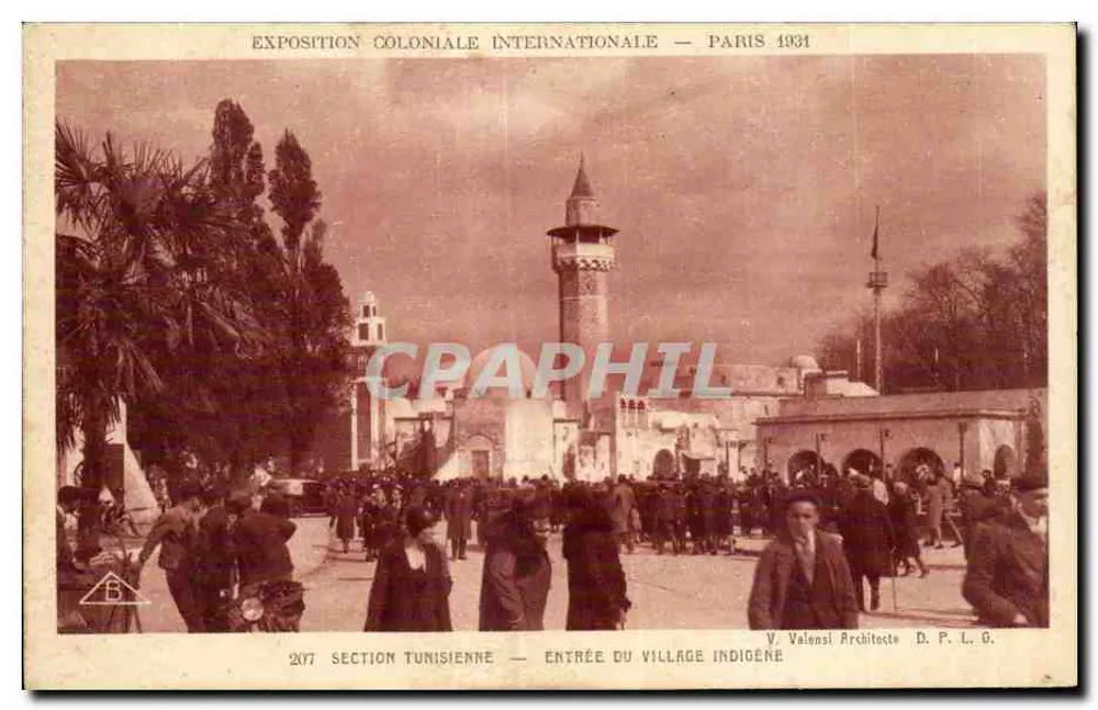Tunesische Abteilung — Eingang zum indigenen Dorf — Internationale Kolonialausstellung — Paris 1931 - Vorderseite
