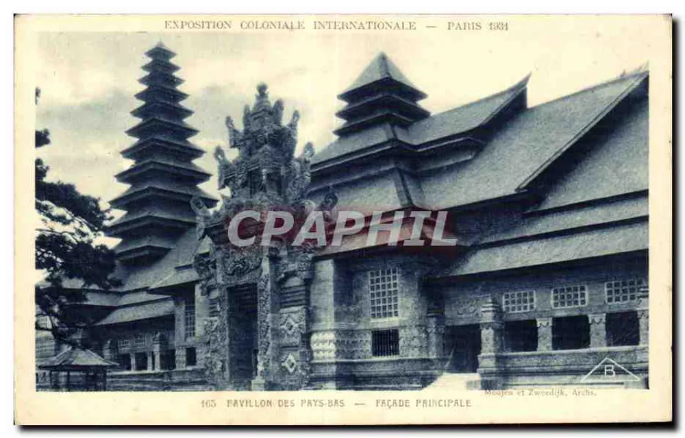 Pavillon der Niederlande — Hauptfassade — Internationale Kolonialausstellung — Paris 1931 - Vorderseite
