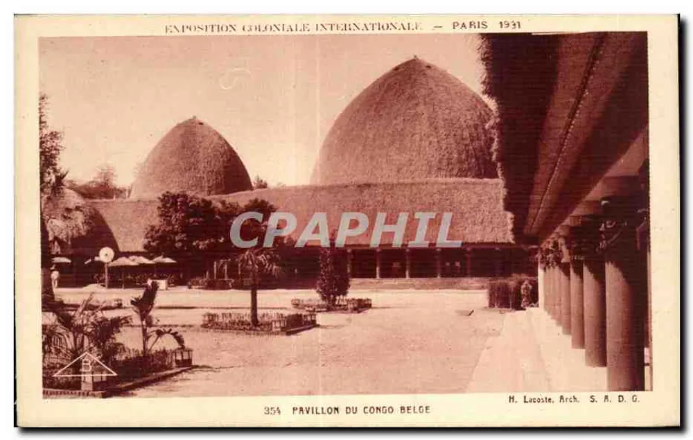 Pavillon des Kongo-Belgien — Internationale Kolonialausstellung — Paris 1931 - Vorderseite