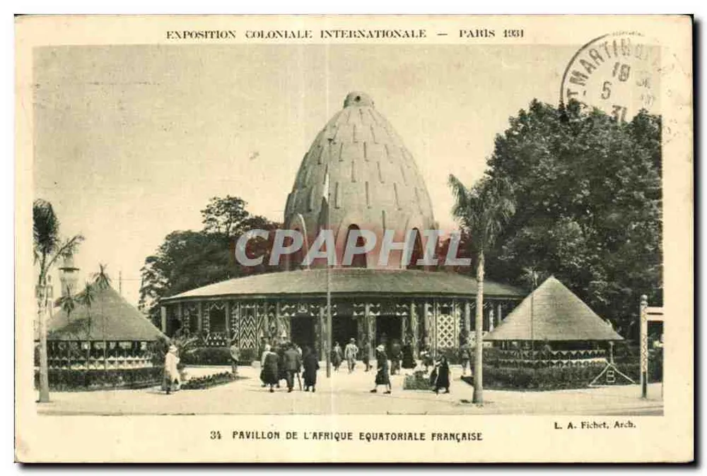 Pavillon der Französischen Äquatorialafrika — Internationale Kolonialausstellung — Paris 1931 — L. A. Fichet, Arch. - Vorderseite