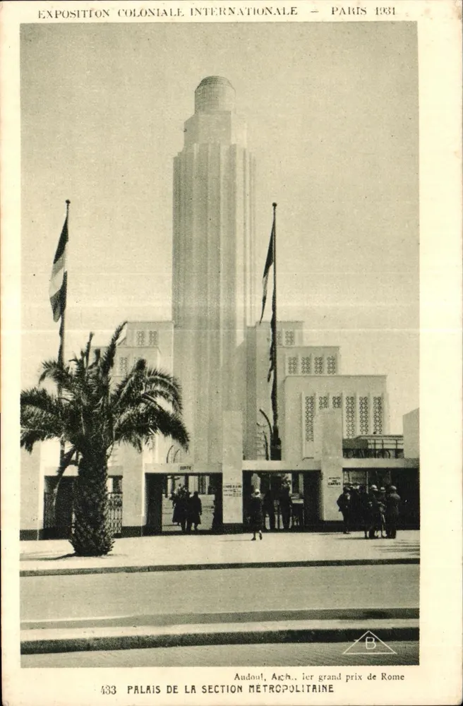 Palast der Metropolitischen Abteilung — Internationale Kolonialausstellung — Paris 1931 - Vorderseite