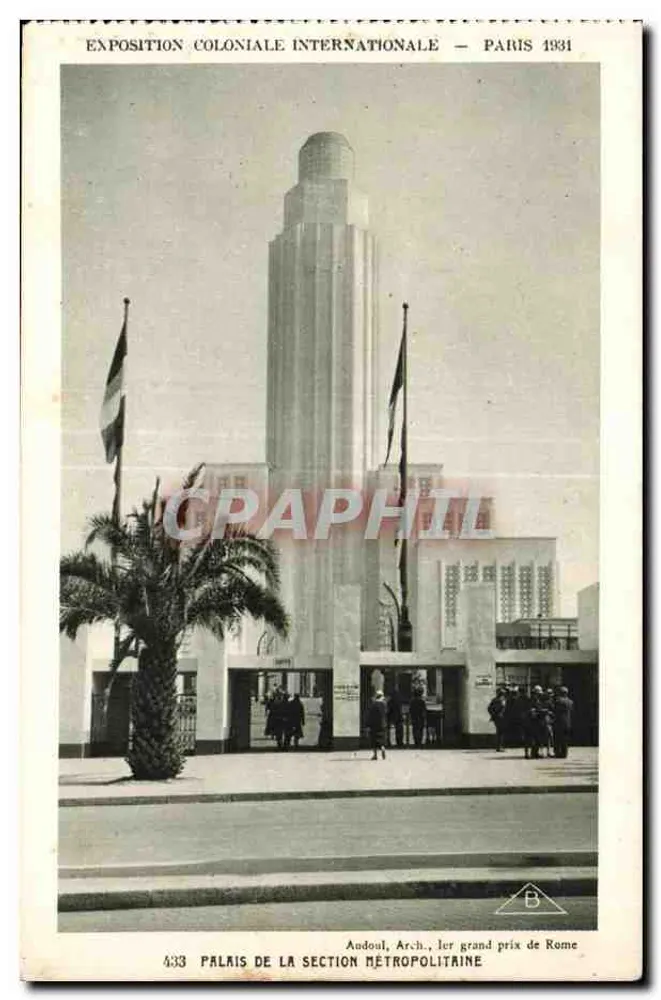 Palast der Metropolitischen Abteilung — Internationale Kolonialausstellung — Paris 1931 - Vorderseite