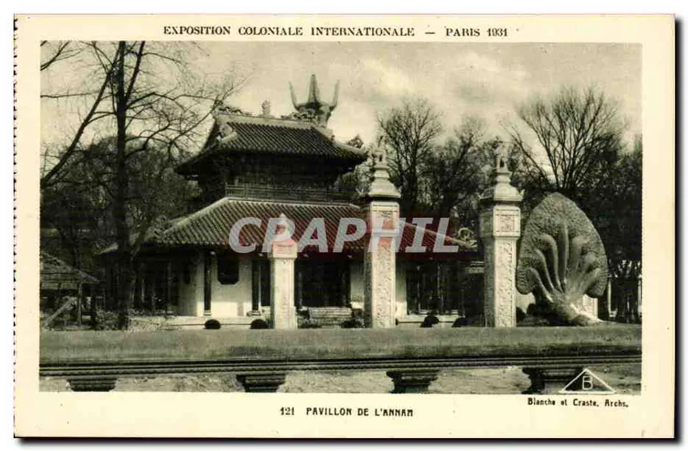Pavillon de l'Annam — Internationale Kolonialausstellung — Paris 1931 — Blanche und Craste, Archs. - Vorderseite