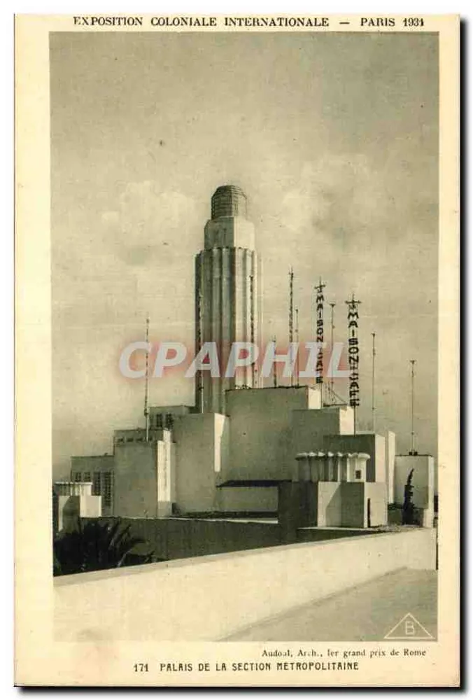 Palast der Metropolitischen Abteilung — Internationale Kolonialausstellung — Paris 1934 - Vorderseite
