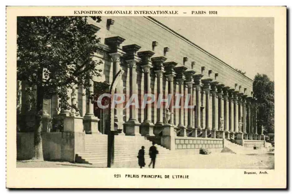 Hauptpalast Italiens — Internationale Kolonialausstellung — Paris 1931 — Branini, Arch. - Vorderseite