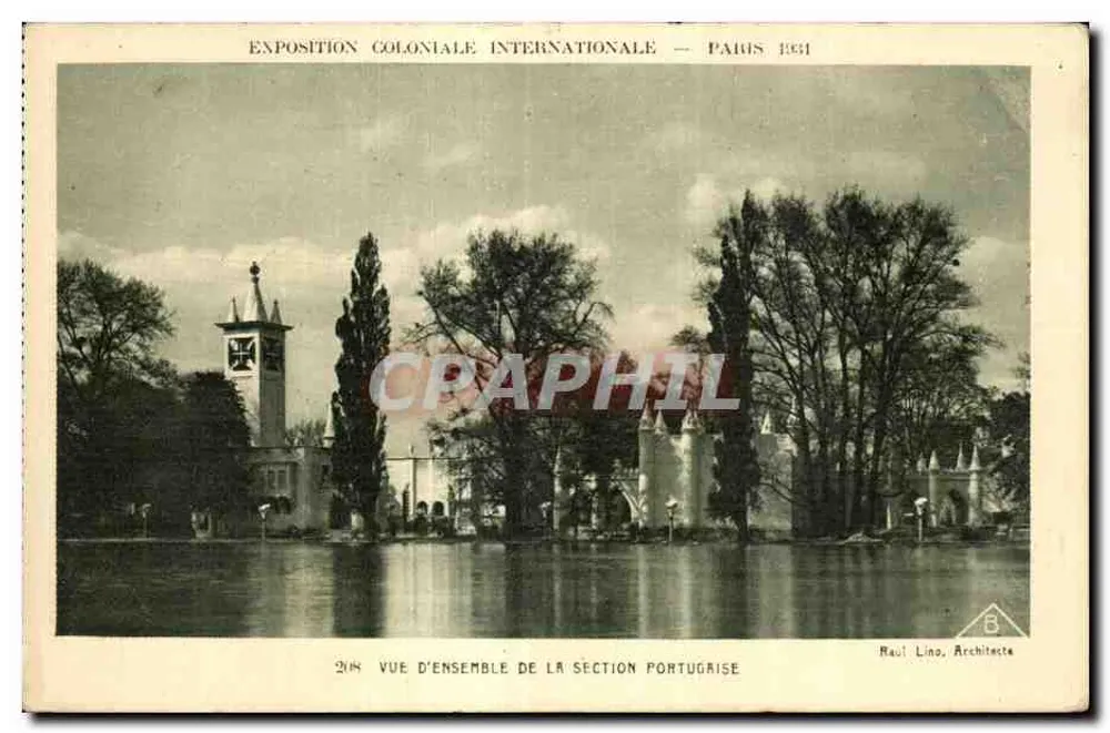 Internationale Kolonialausstellung — Paris 1931 — Übersicht der portugiesischen Abteilung — Raul Lino, Architekt - Vorderseite