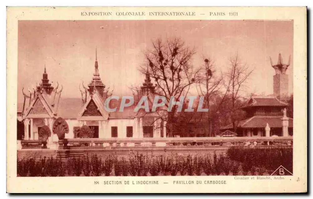 Pavillon Kambodschas — Internationale Kolonialausstellung — Paris 1931 - Vorderseite