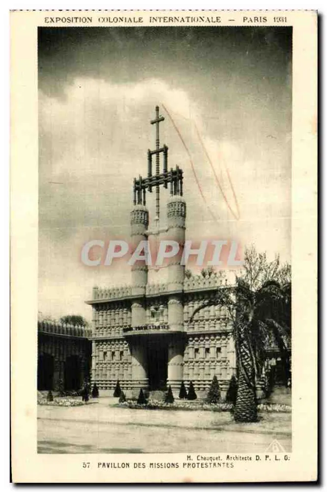 Pavillon der evangelischen Missionen — Internationale Kolonialausstellung — Paris 1931 — H. Cheuquet, Architekt D.P.L.G. - Vorderseite