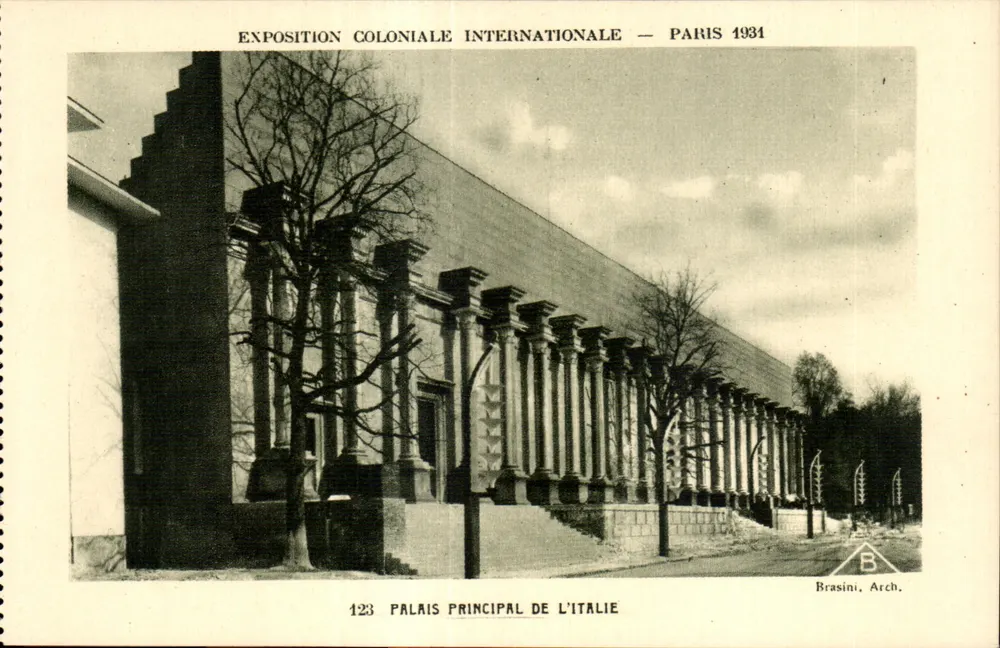 Hauptpalast Italiens — Internationale Kolonialausstellung — Paris 1934 — Brasini, Arch. - Vorderseite