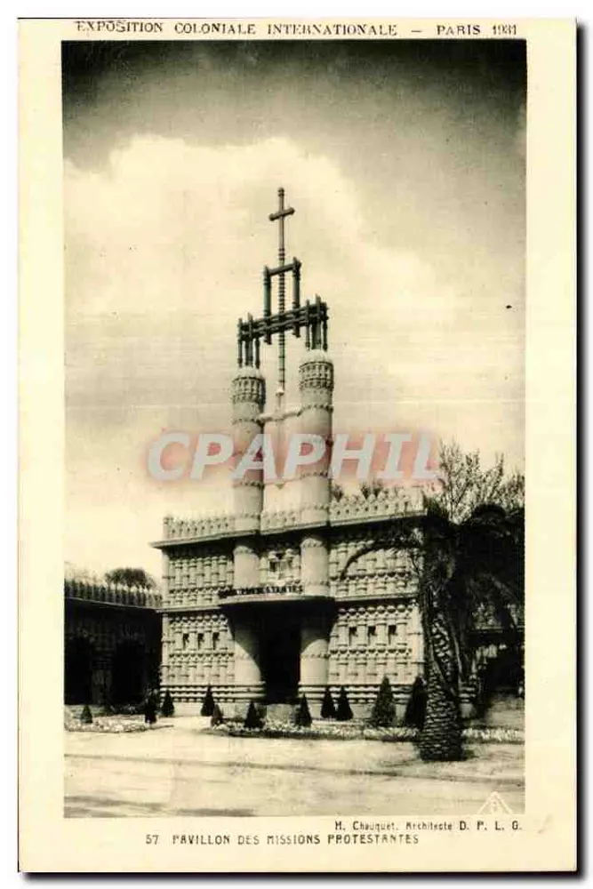 Pavillon der evangelischen Missionen — Internationale Kolonialausstellung — Paris 1931 — Architekt H. Chauquet - Vorderseite