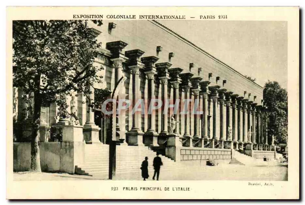 Hauptpalast Italiens — Internationale Kolonialausstellung — Paris 1931 — Braxini, Arch. - Vorderseite