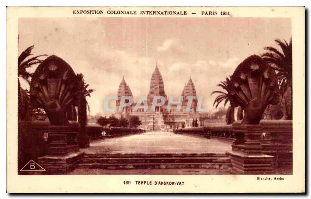 Tempel von Angkor-Vat — Internationale Kolonialausstellung — Paris 1931 — Blanche, Arche - Vorderseite
