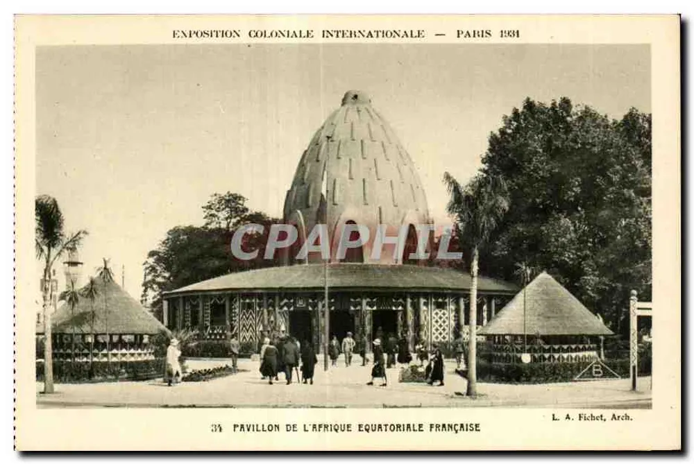 Pavillon der Französischen Äquatorialafrika — Internationale Kolonialausstellung — Paris 1931 — L. A. Fichet, Arch. - Vorderseite
