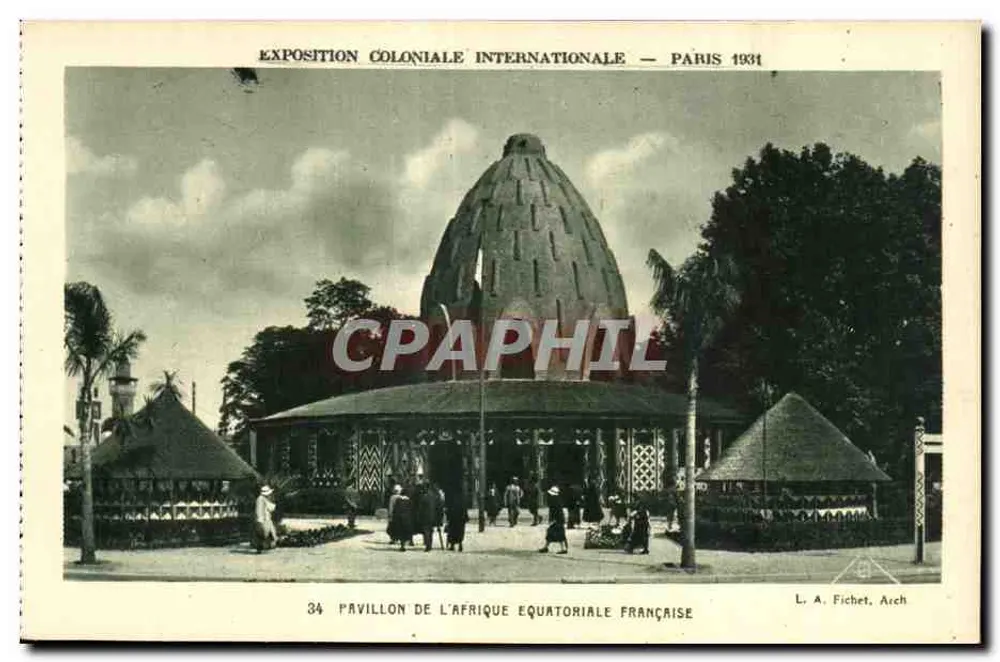 Pavillon der Französischen Äquatorialafrika — Internationale Kolonialausstellung — Paris 1931 — L. A. Fichet, Arch. - Vorderseite