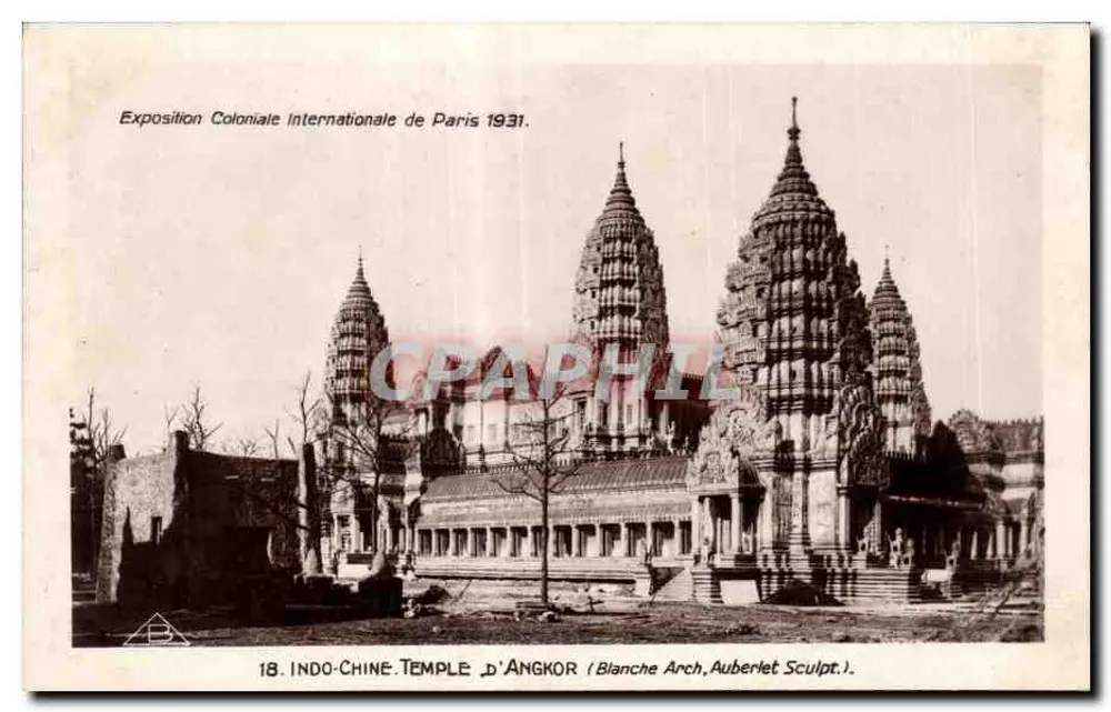 Tempel von Angkor — Internationale Kolonialausstellung Paris 1931 — Blanche Arch, Auberlet Sculpt. - Vorderseite
