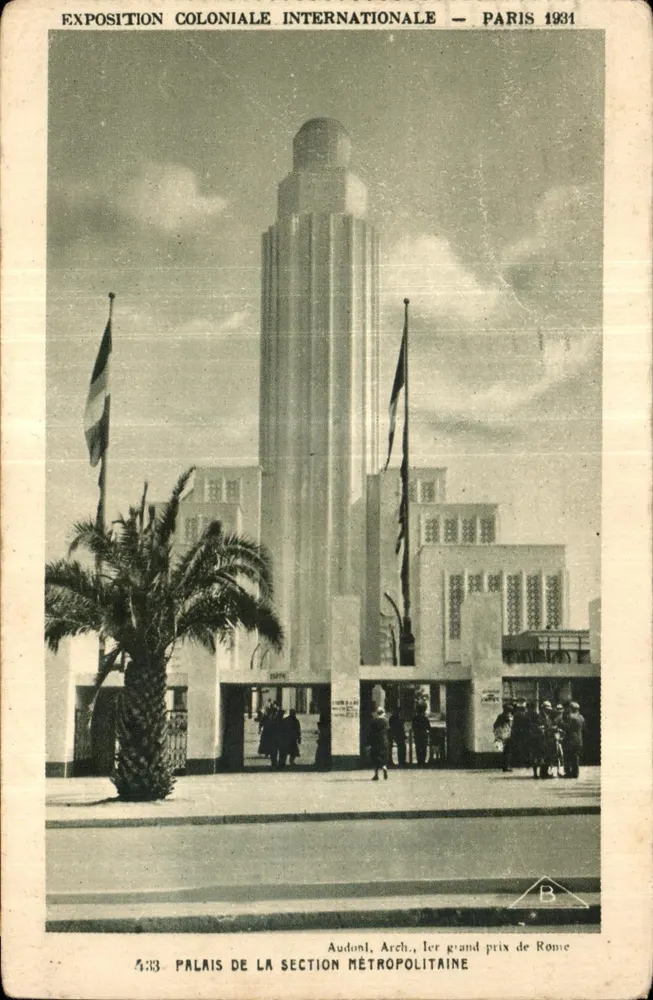 Palast der Metropolitischen Abteilung — Internationale Kolonialausstellung — Paris 1931 — Audonl, Arch. - Vorderseite