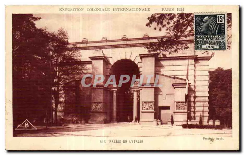 Palais de l'Italie — Internationale Kolonialausstellung — Paris 1931 — Brasini - Arch. n°418 - Vorderseite