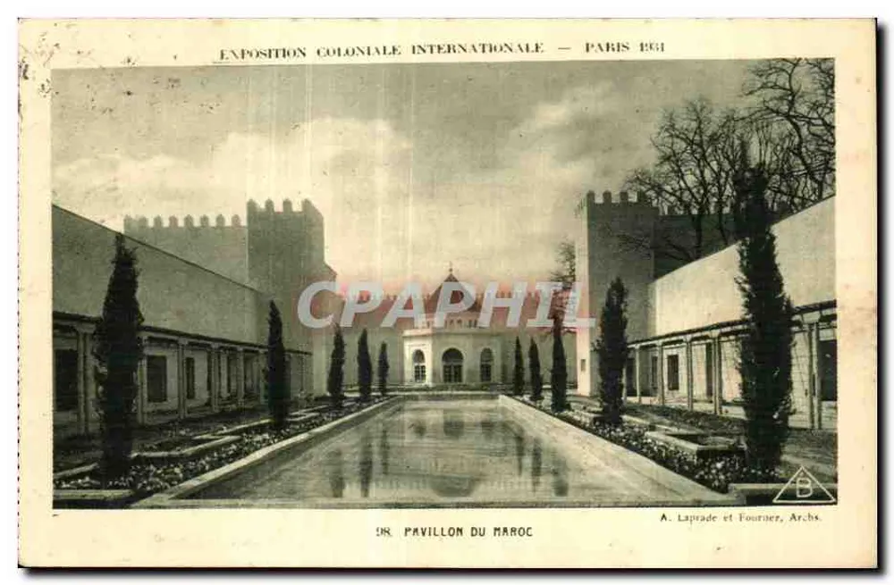 Paviljoen van Marokko — Internationale Koloniale Tentoonstelling — Parijs 1931 — A. Laprade et Fournier, Archs. - Voorkant