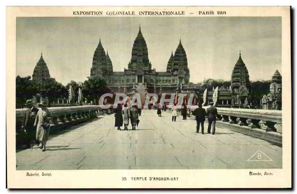 Tempel von Angkor-Vat — Internationale Kolonialausstellung — Paris 1931 — Auberlet, Bildhauer — Blanche, Arch. - Vorderseite